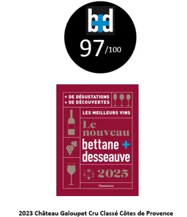 Rating Bettane + Dessauve Château Galoupet Cru Classé 2023 high premium best rosé