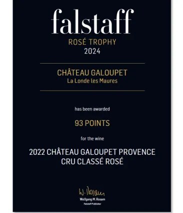 Falstaff award Château Galoupet Cru Classé 2022